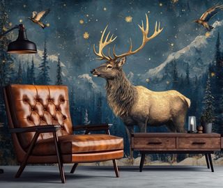 winter night in the forest animals wallpaper mural photo wallpapers demural