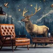 Winter-night-in-the-forest-animals-wallpaper-mural-photo-wallpapers-demural