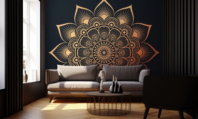 hypnotizing harmony of the pattern living room wallpaper mural photo wallpapers demural