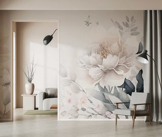 floral elegance in subtle tones flowers wallpaper mural photo wallpapers demural