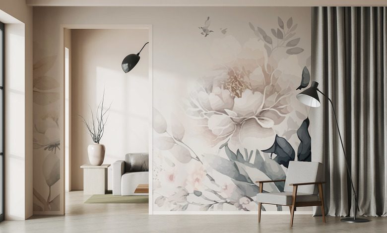 floral elegance in subtle tones flowers wallpaper mural photo wallpapers demural