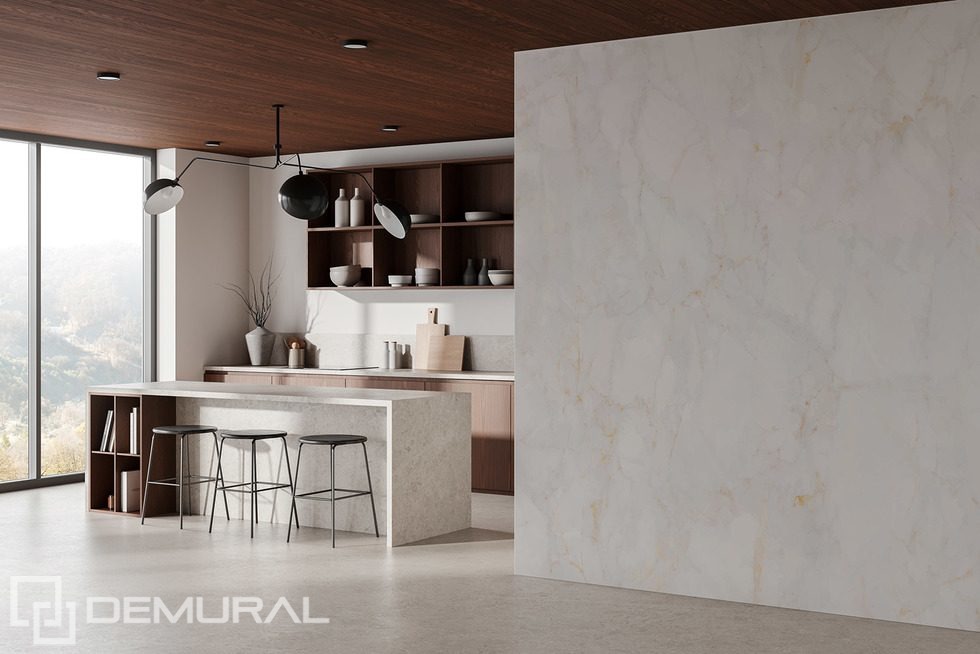 The marble effect in a modern way Kitchen wallpaper mural Photo wallpapers Demural