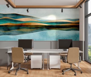 morning energy over the water surface office wallpaper mural photo wallpapers demural