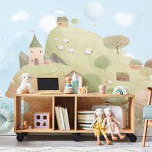 Pastel-hills-and-sheep-in-a-fairytale-world-childs-room-wallpaper-mural-photo-wallpapers-demural