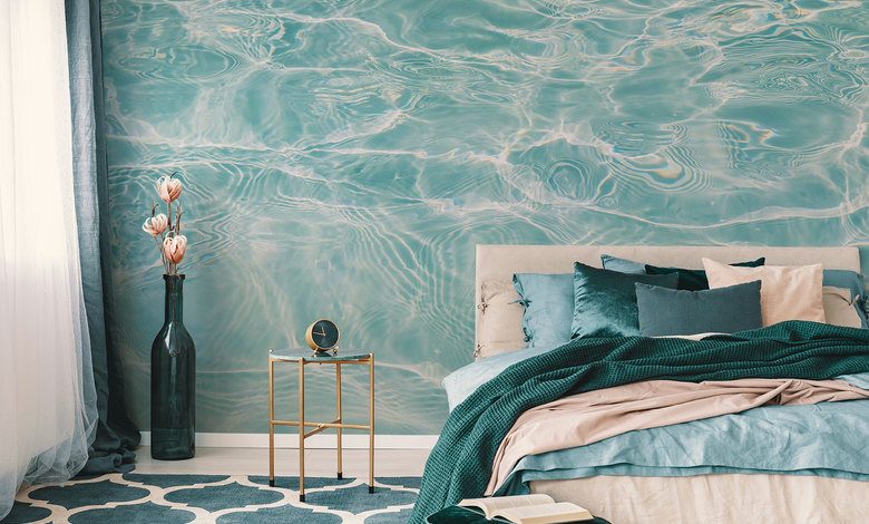 hypnotic glow of water surface bedroom wallpaper mural photo wallpapers demural