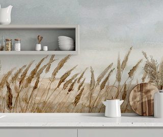 watercolor grasses in autumn light landscapes wallpaper mural photo wallpapers demural