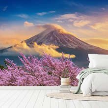 Volcanic-harmony-with-blooming-cherry-blossoms-landscapes-wallpaper-mural-photo-wallpapers-demural