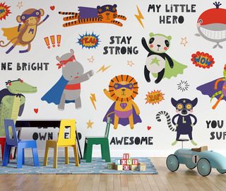 colorful heroes of everyday adventures childs room wallpaper mural photo wallpapers demural