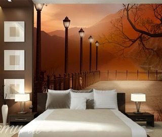 an evening bedroom with a view bedroom wallpaper mural photo wallpapers demural