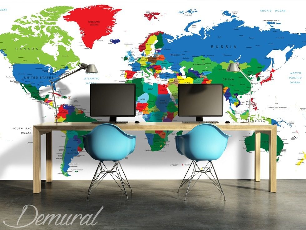 Marketing and world management World Maps wallpaper mural Photo wallpapers Demural