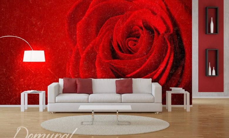 the rose is always red living room wallpaper mural photo wallpapers demural