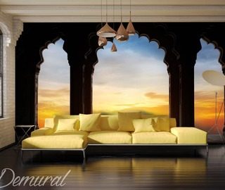 a window on the exoticism sunsets wallpaper mural photo wallpapers demural