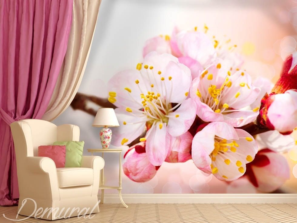 A blossoming nook Flowers wallpaper mural Photo wallpapers Demural