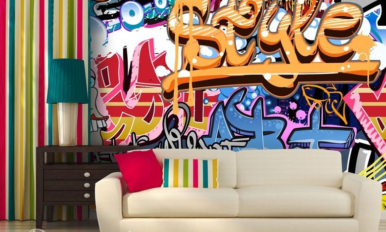 an intergenerational style graffiti wallpaper mural photo wallpapers demural