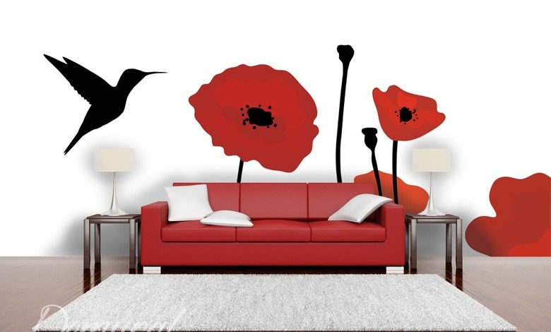 a floral lure poppies wallpaper mural photo wallpapers demural
