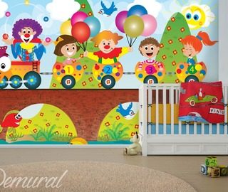 lets count carriages childs room wallpaper mural photo wallpapers demural