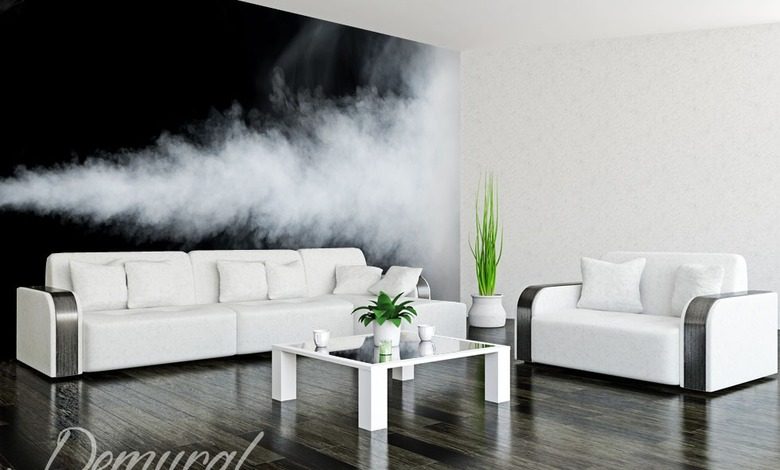an elegant smoky room black and white wallpaper mural photo wallpapers demural