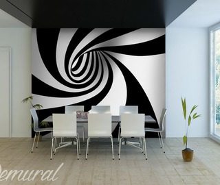 hypnotizing tunnel black and white wallpaper mural photo wallpapers demural