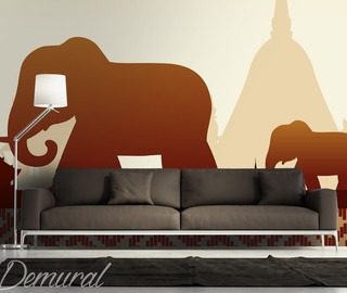 family of elephants oriental wallpaper mural photo wallpapers demural