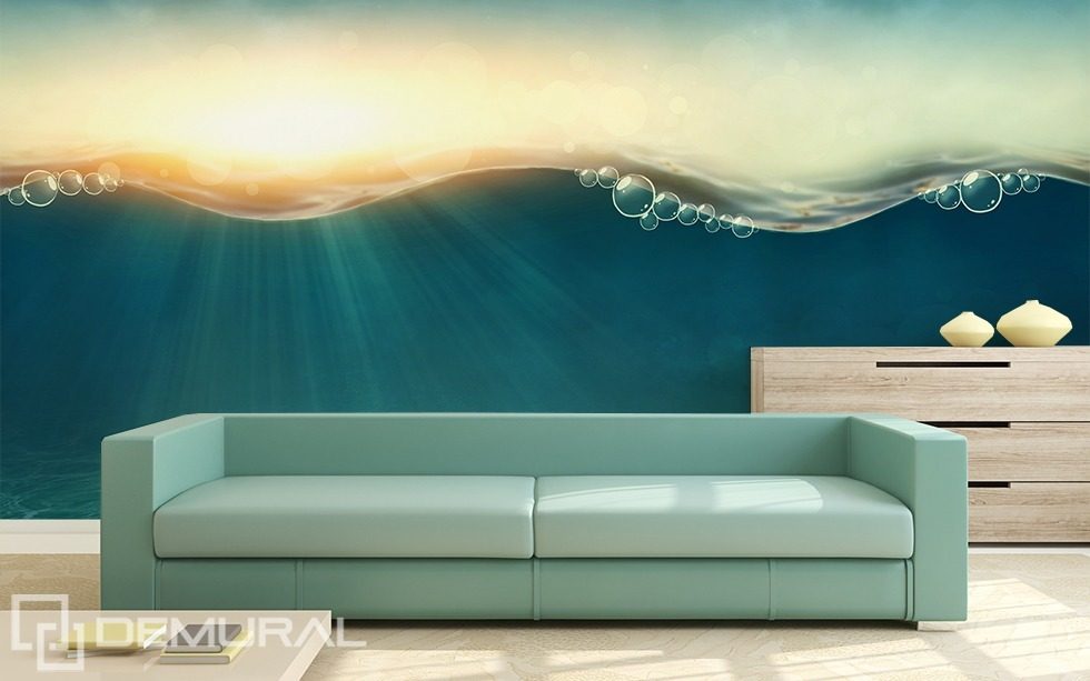 Under the waves Living room wallpaper mural Photo wallpapers Demural
