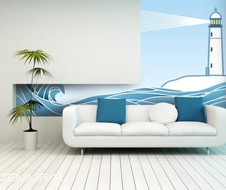 the light of the lighthouse nautical style wallpaper mural photo wallpapers demural