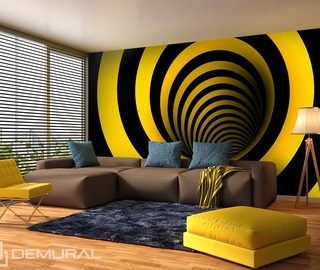 curved in yellow and black optically magnifying wallpaper mural photo wallpapers demural