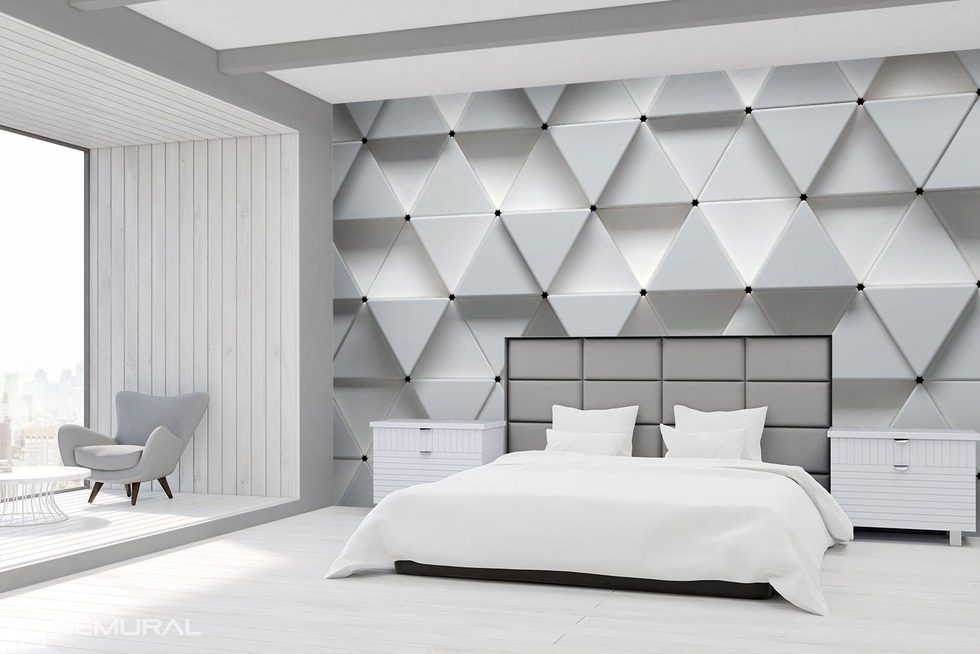The whiteness of the geometric modernity Three-dimensional wallpaper, mural Photo wallpapers Demural
