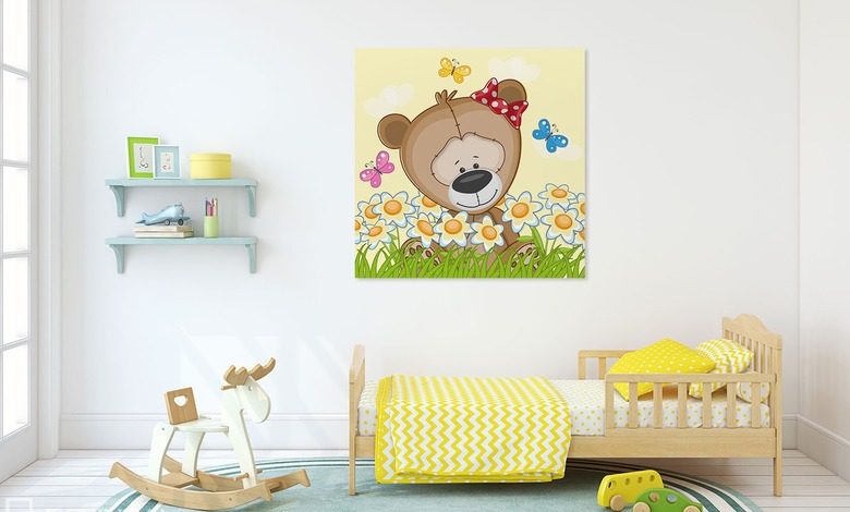 spring wanderings of a little bear canvas prints in childs room canvas prints demural