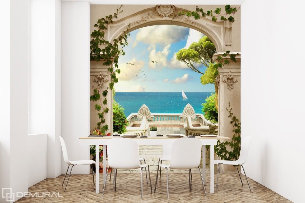 The view on the paradise Optically magnifying wallpaper, mural Photo wallpapers Demural
