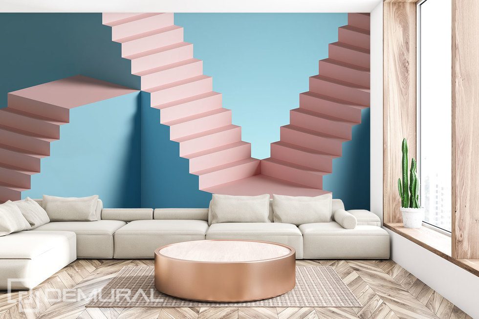 Sweet three-dimensional staircase Three-dimensional wallpaper, mural Photo wallpapers Demural