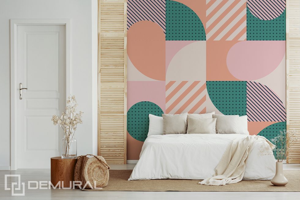 Geometric climate of the 1960s Bedroom wallpaper mural Photo wallpapers Demural