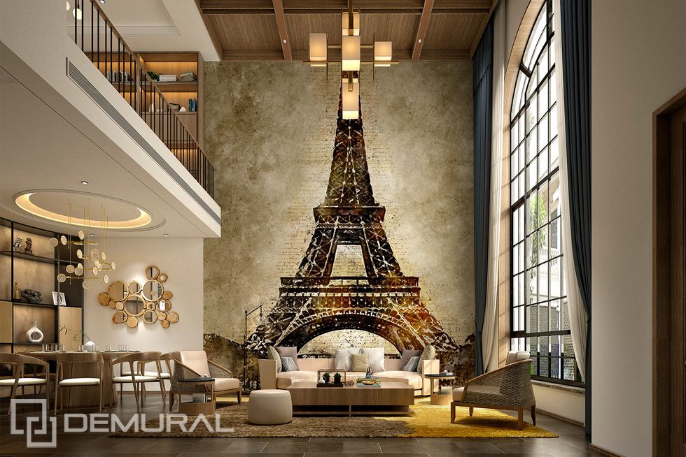 A big mural at home? Why not?! Eiffel Tower wallpaper mural Photo wallpapers Demural